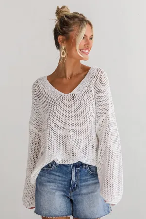 FINAL SALE - Relaxed Attitude Open Knit Sweater
