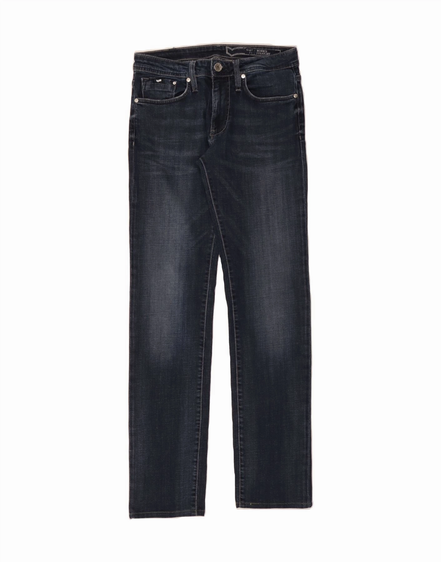 GAS Mens Straight Jeans W31 L36 Navy Blue Cotton