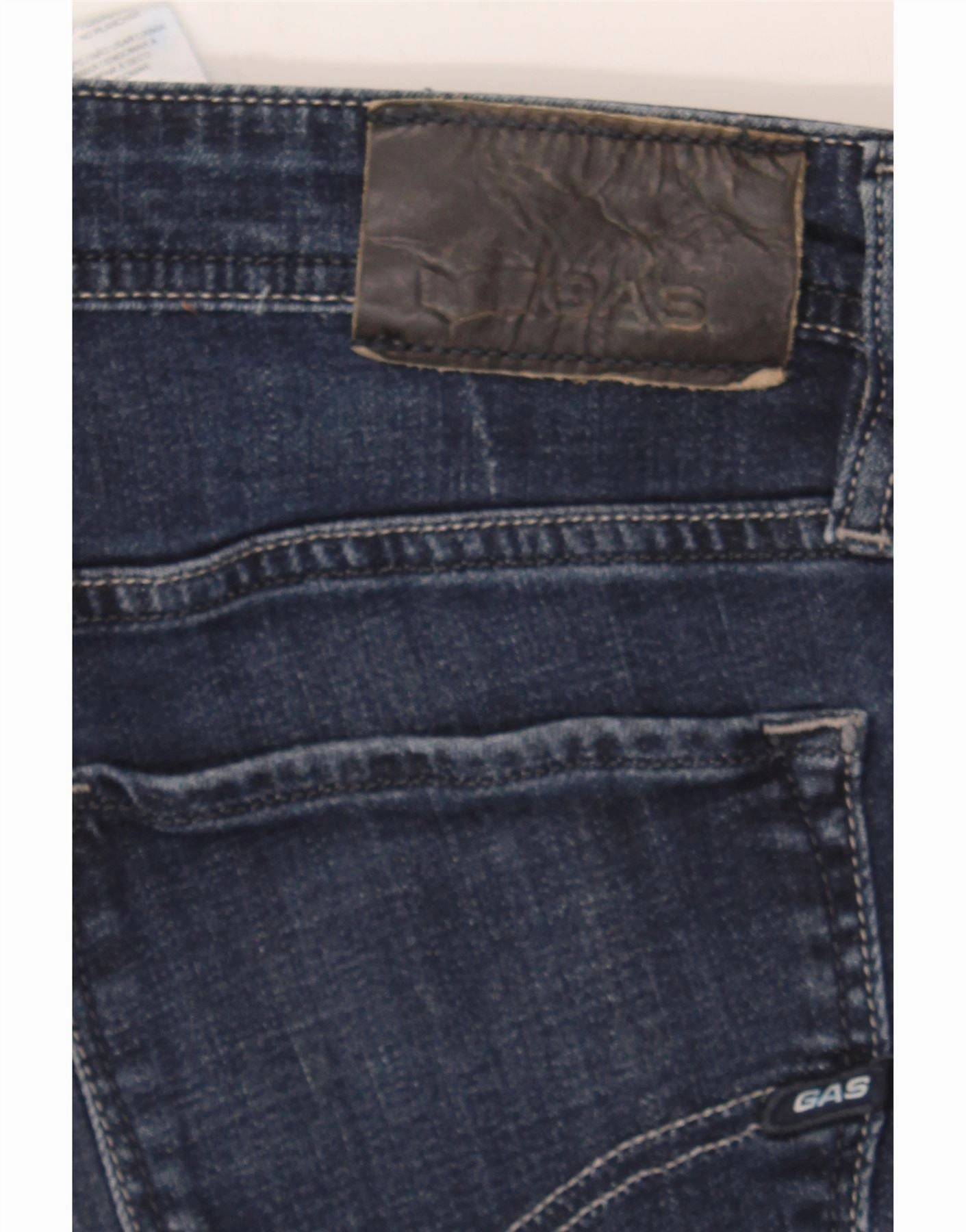 GAS Mens Straight Jeans W31 L36 Navy Blue Cotton