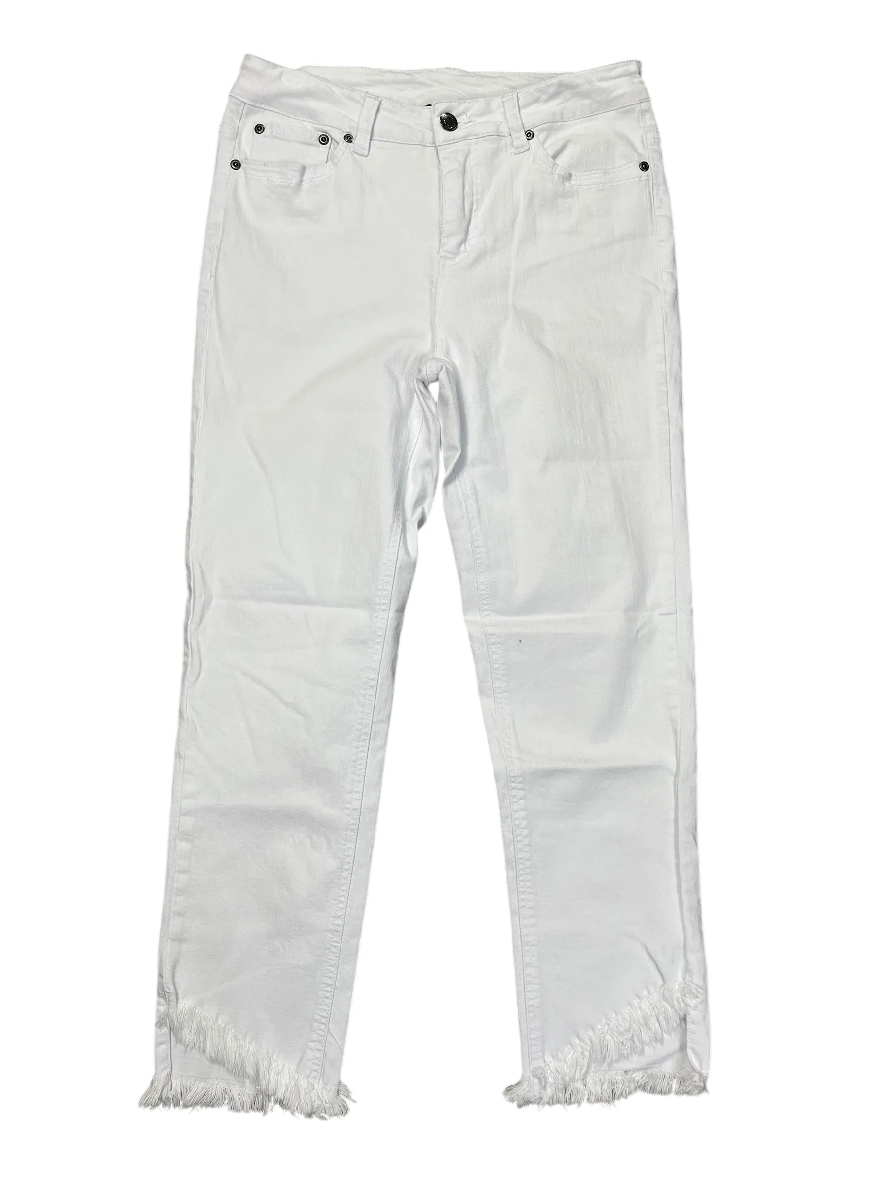 Jeans Cropped By SLIMSATION In White Denim, Size:6