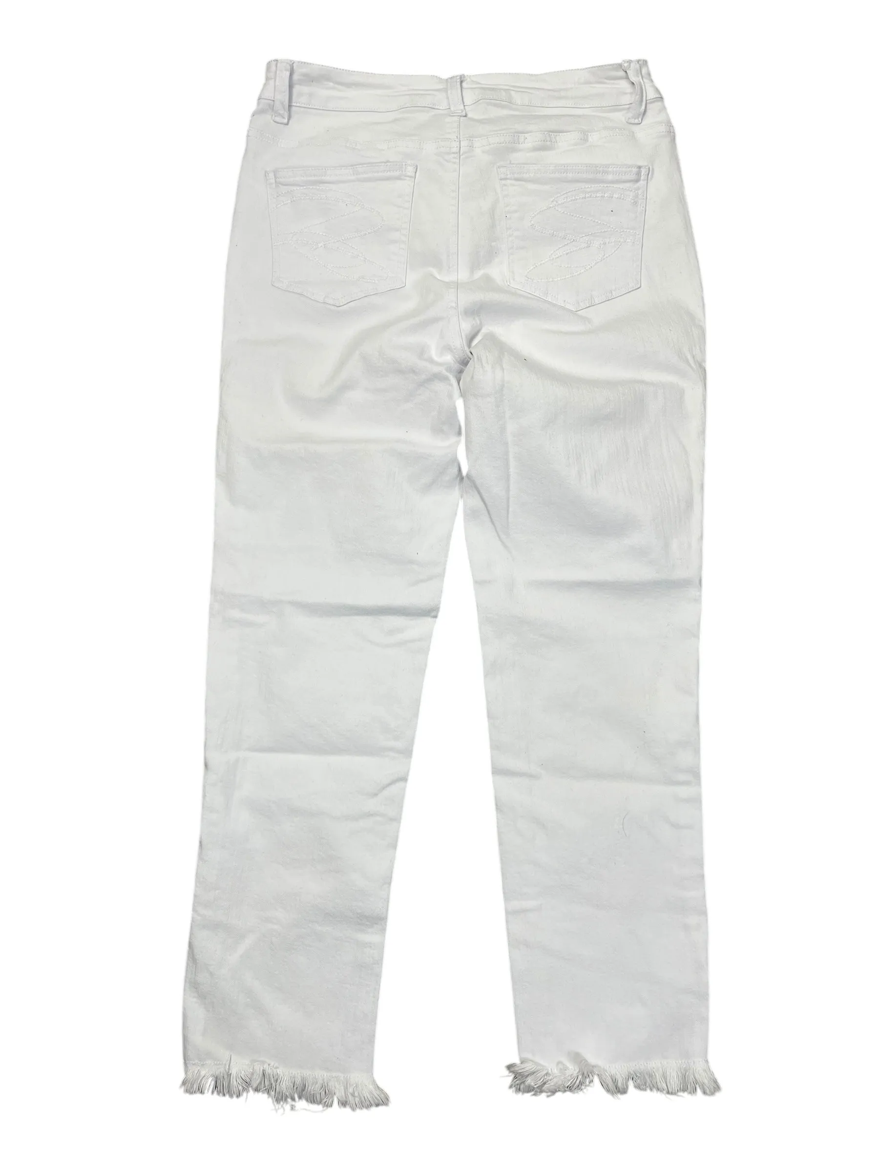 Jeans Cropped By SLIMSATION In White Denim, Size:6
