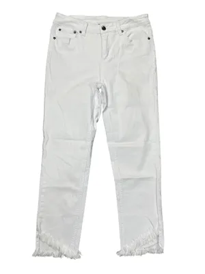 Jeans Cropped By SLIMSATION In White Denim, Size:6