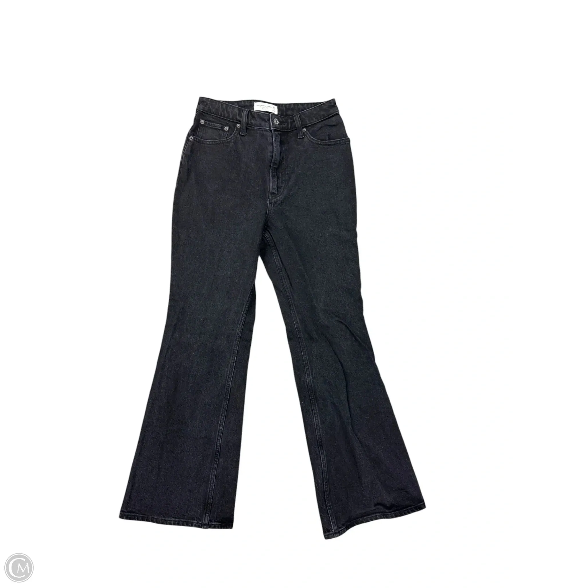 Jeans Flared By Abercrombie And Fitch In Black Denim, Size: 6p
