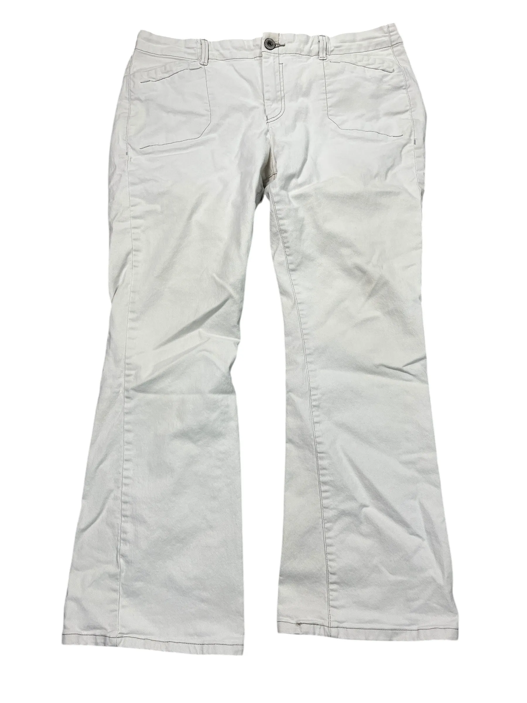 Jeans Flared By Levis In White Denim, Size:16