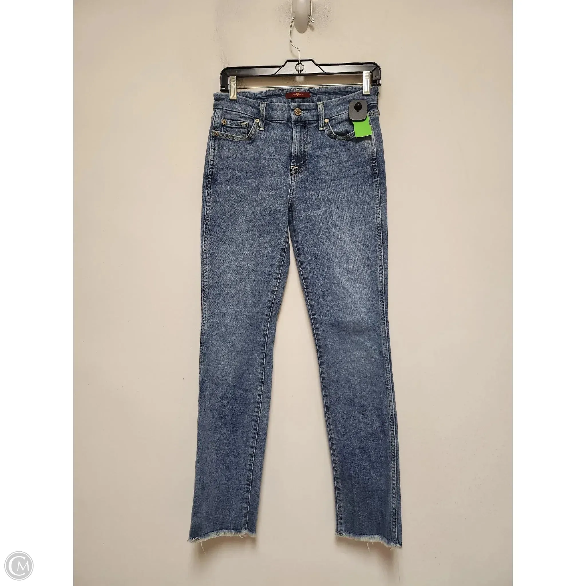 Jeans Skinny By 7 For All Mankind In Blue Denim, Size: 2