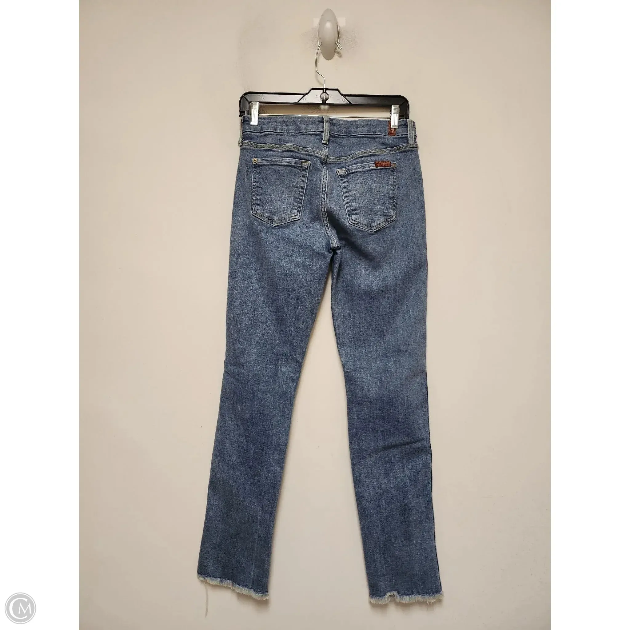 Jeans Skinny By 7 For All Mankind In Blue Denim, Size: 2