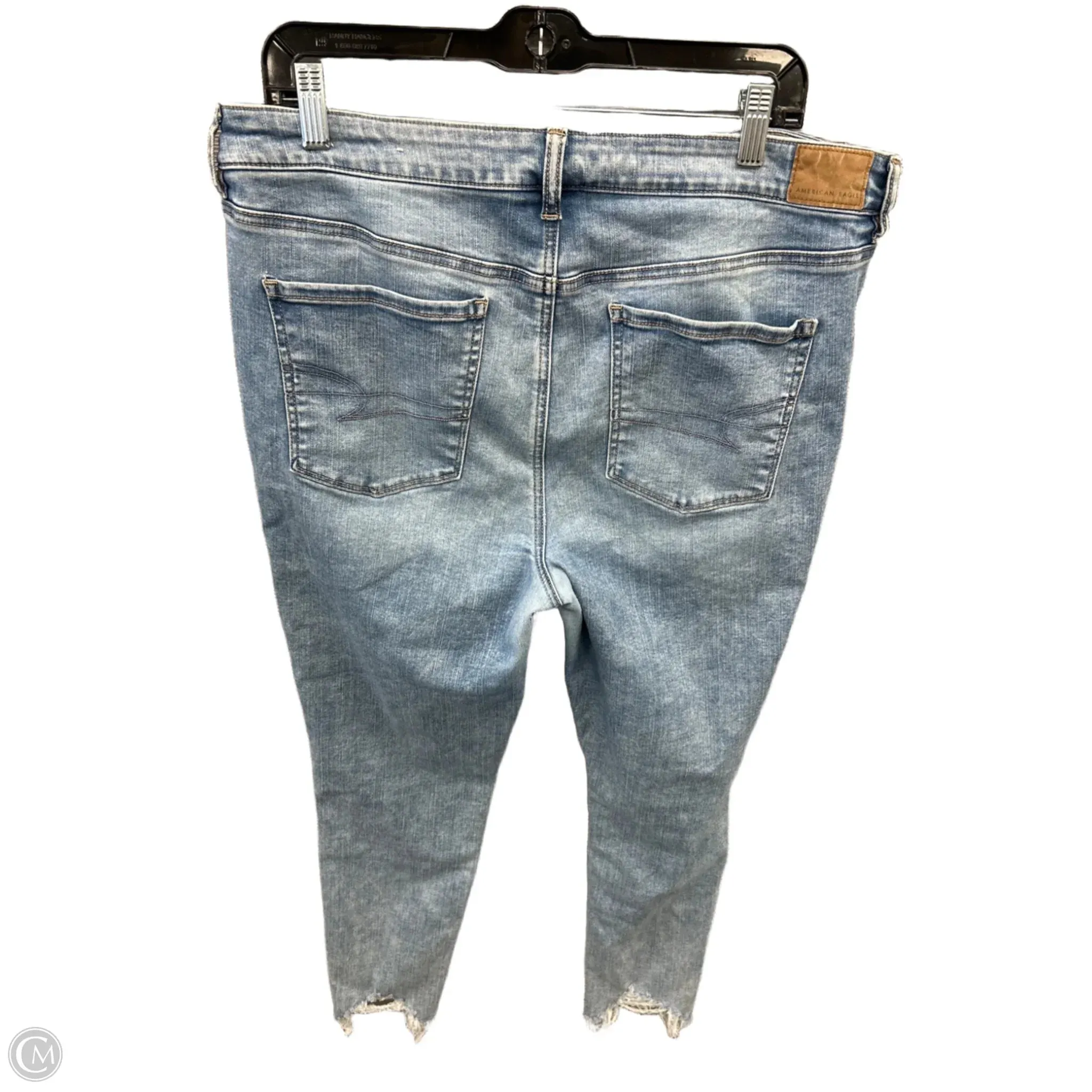 Jeans Skinny By American Eagle In Blue Denim, Size: 16