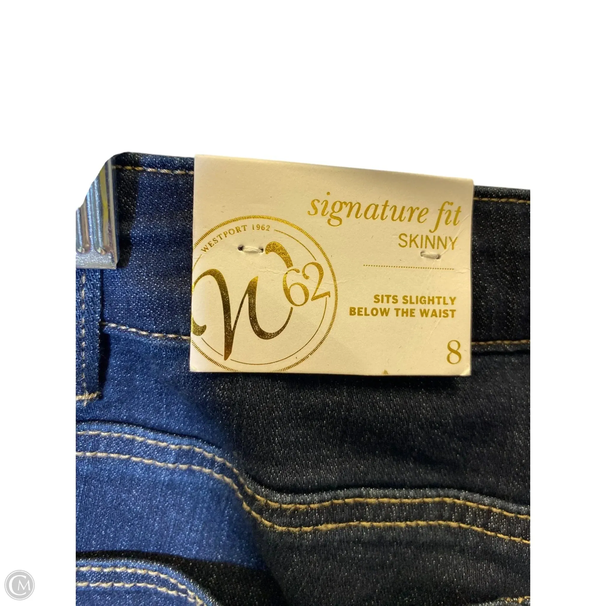 Jeans Skinny By Dressbarn In Blue Denim, Size: 8