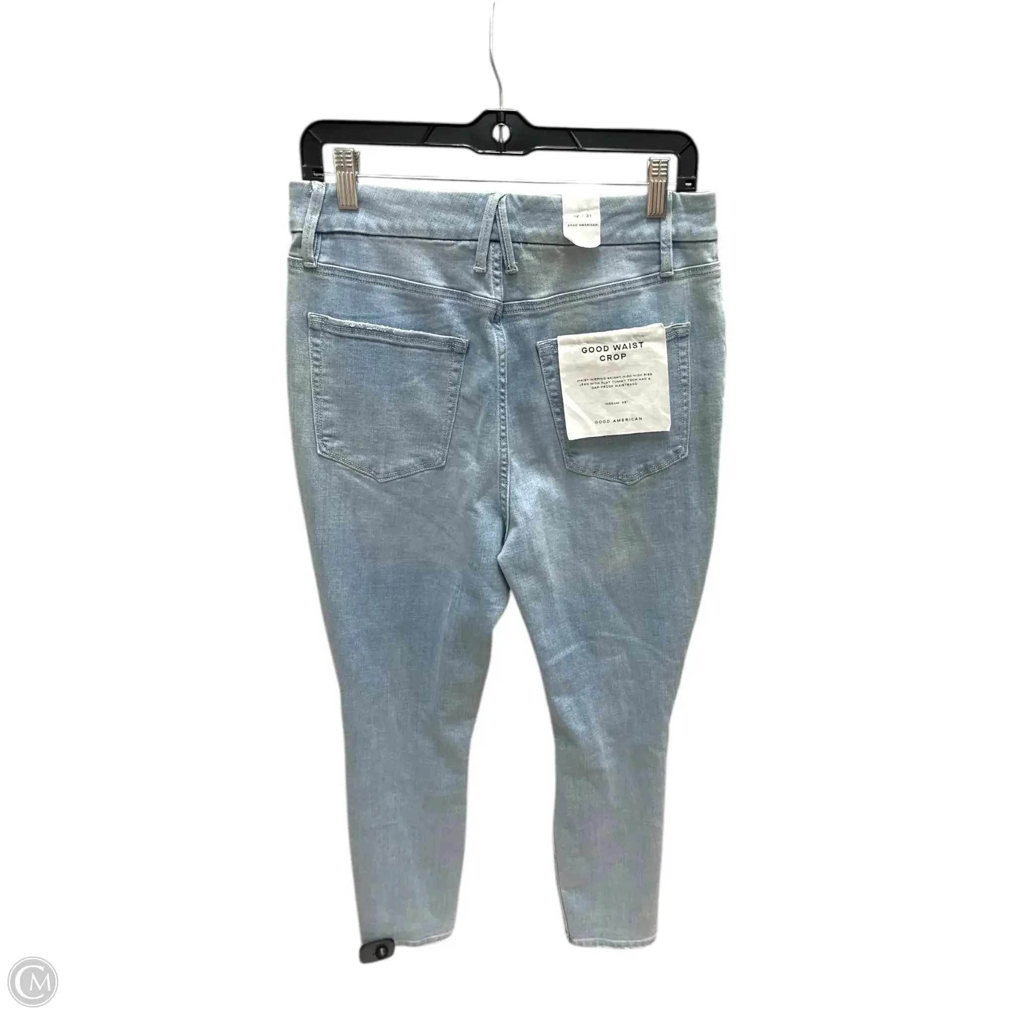 Jeans Skinny By Good American In Blue Denim, Size: 12
