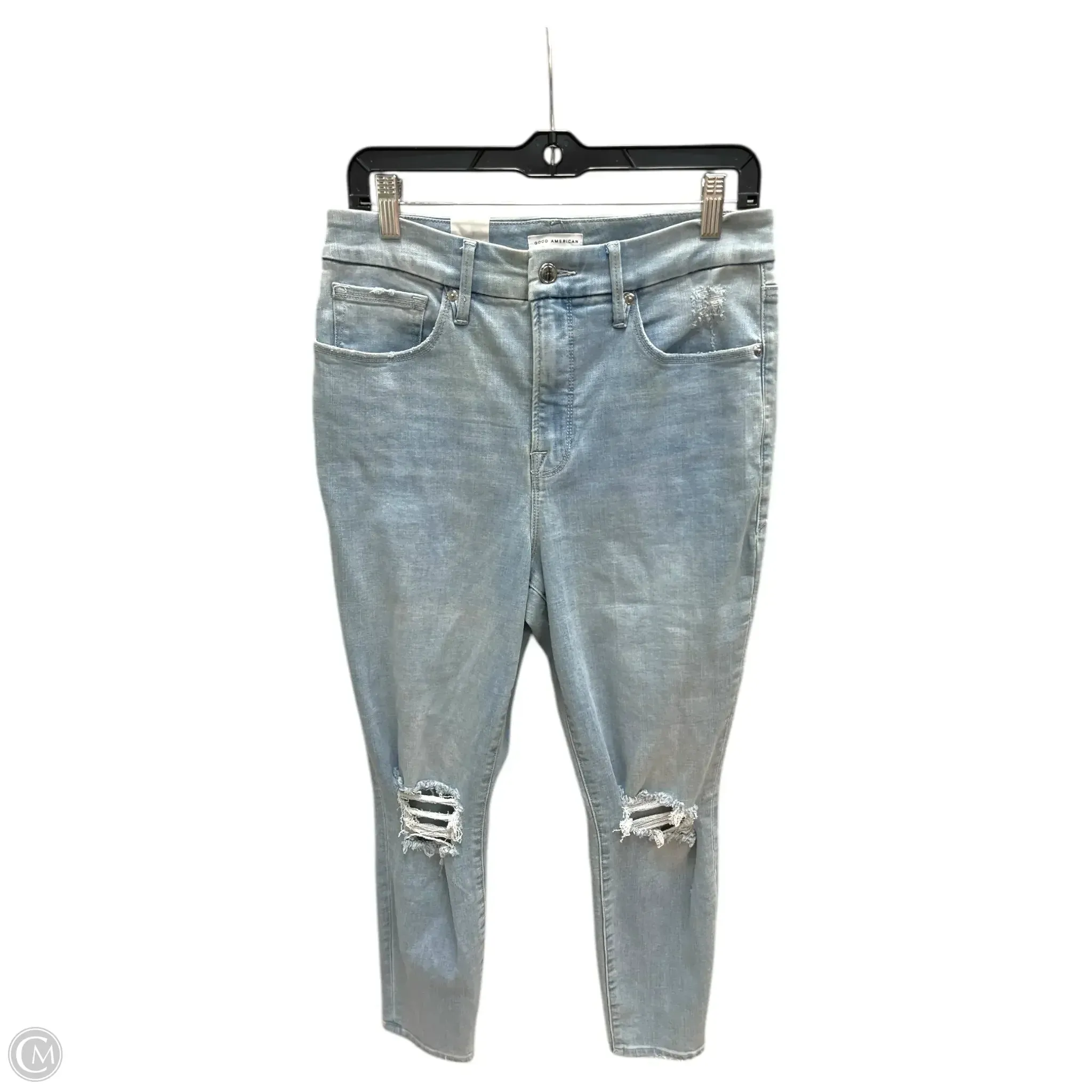 Jeans Skinny By Good American In Blue Denim, Size: 12