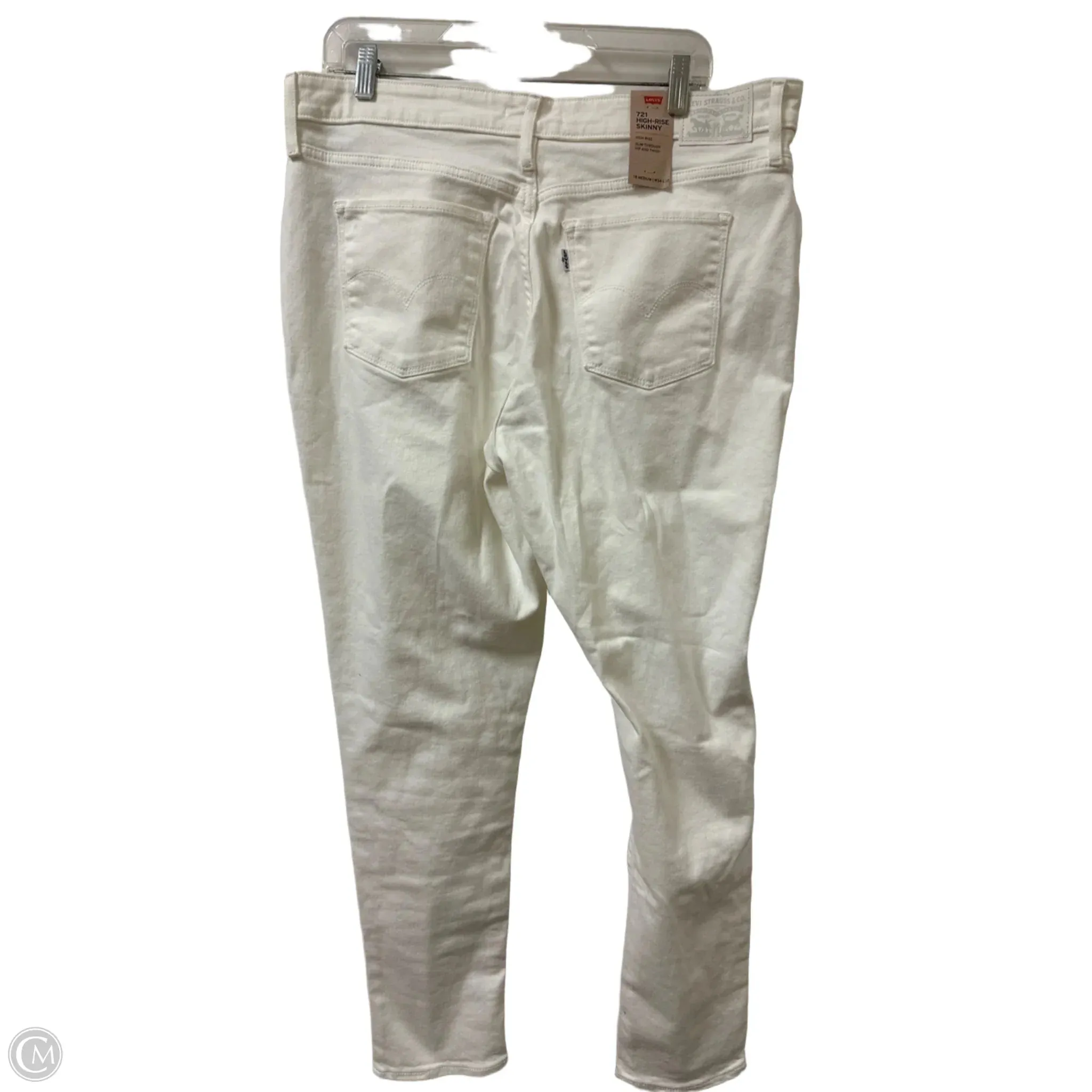 Jeans Skinny By Levis In White Denim, Size: 18