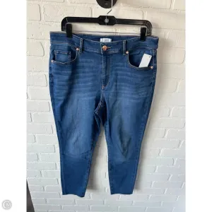 Jeans Skinny By Loft In Blue Denim, Size: 12