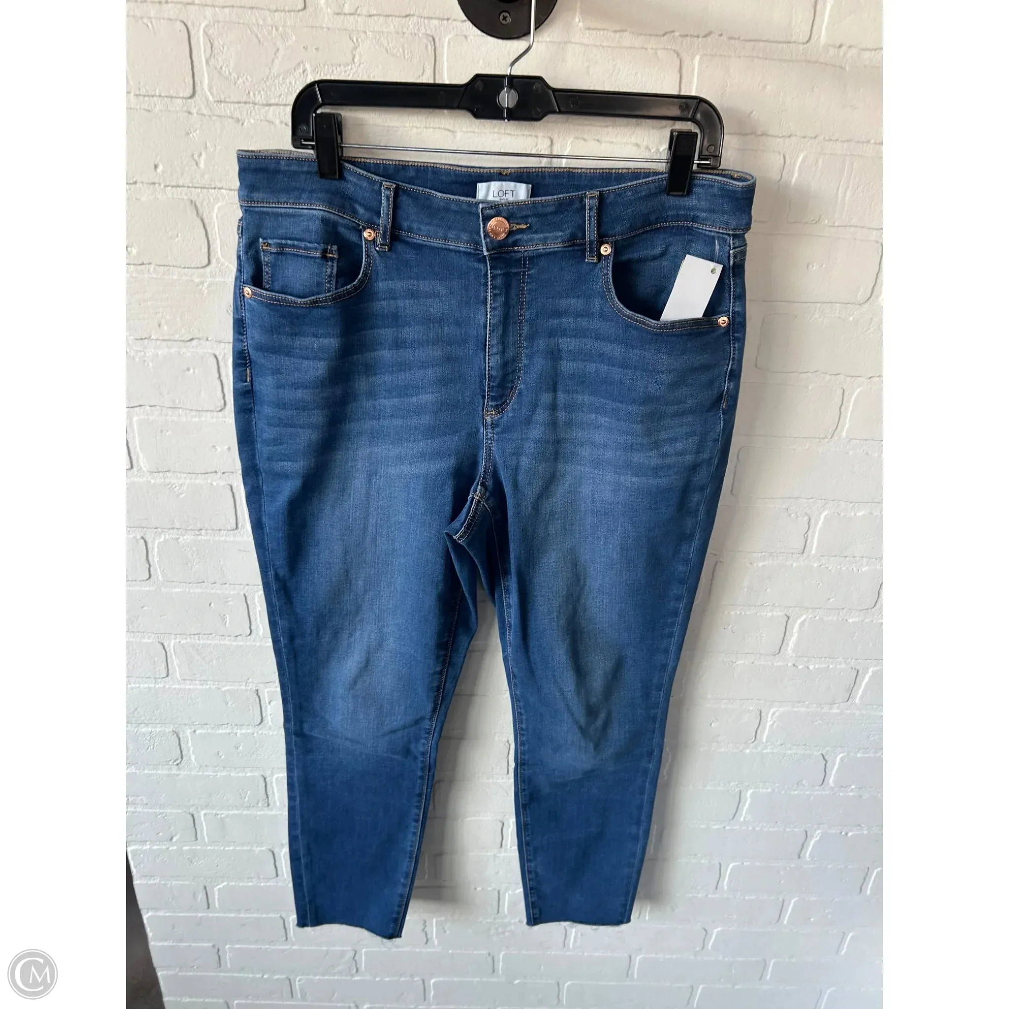 Jeans Skinny By Loft In Blue Denim, Size: 12