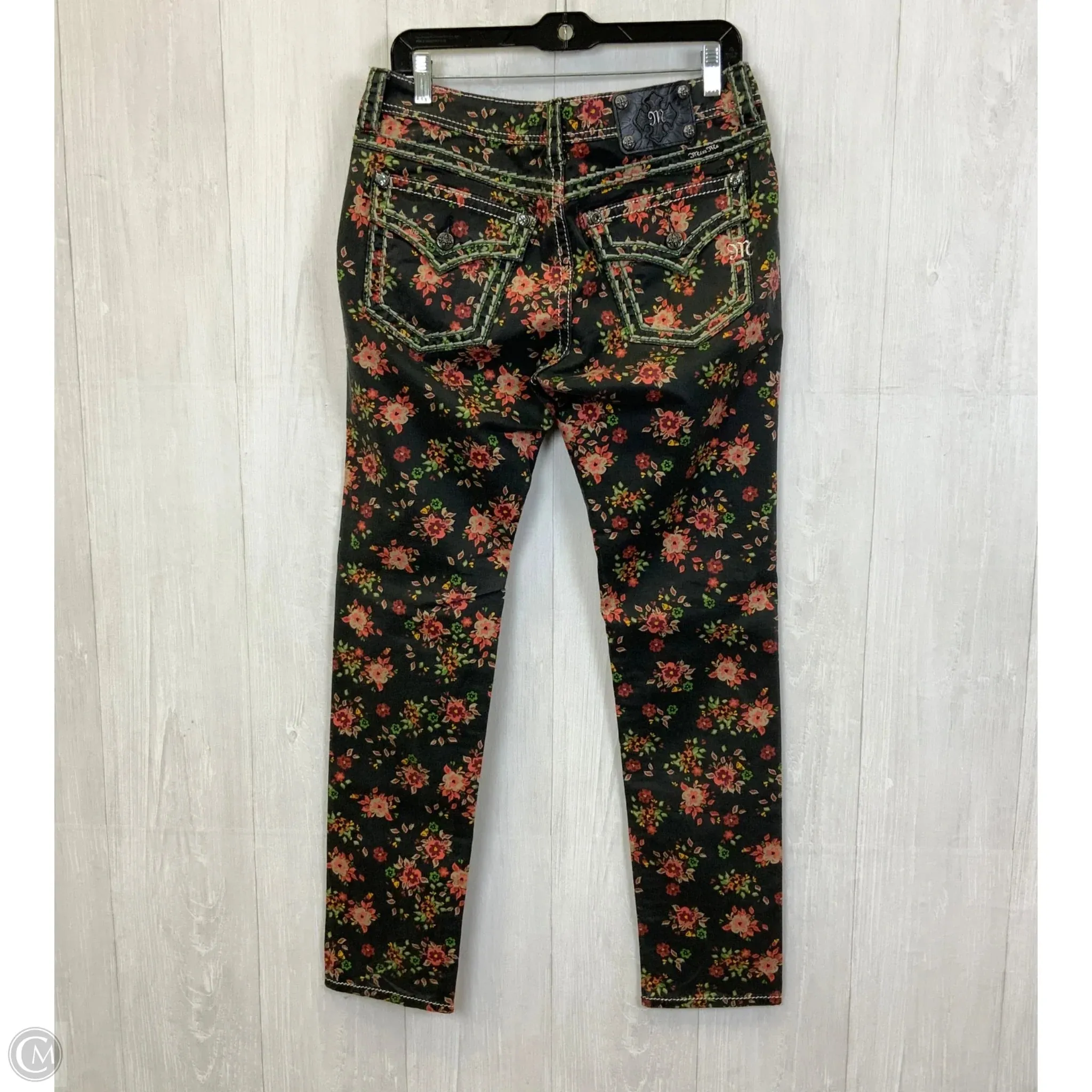 Jeans Skinny By Miss Me In Floral Print, Size: 10
