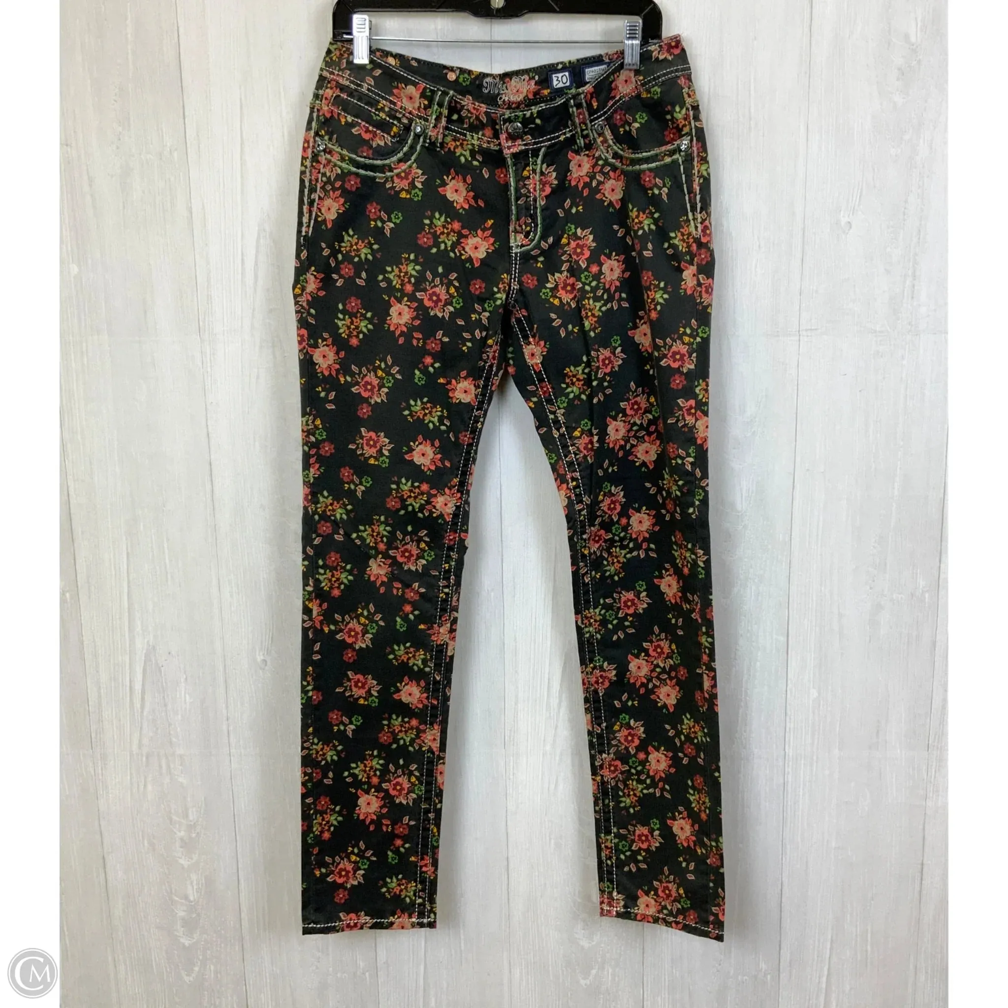 Jeans Skinny By Miss Me In Floral Print, Size: 10