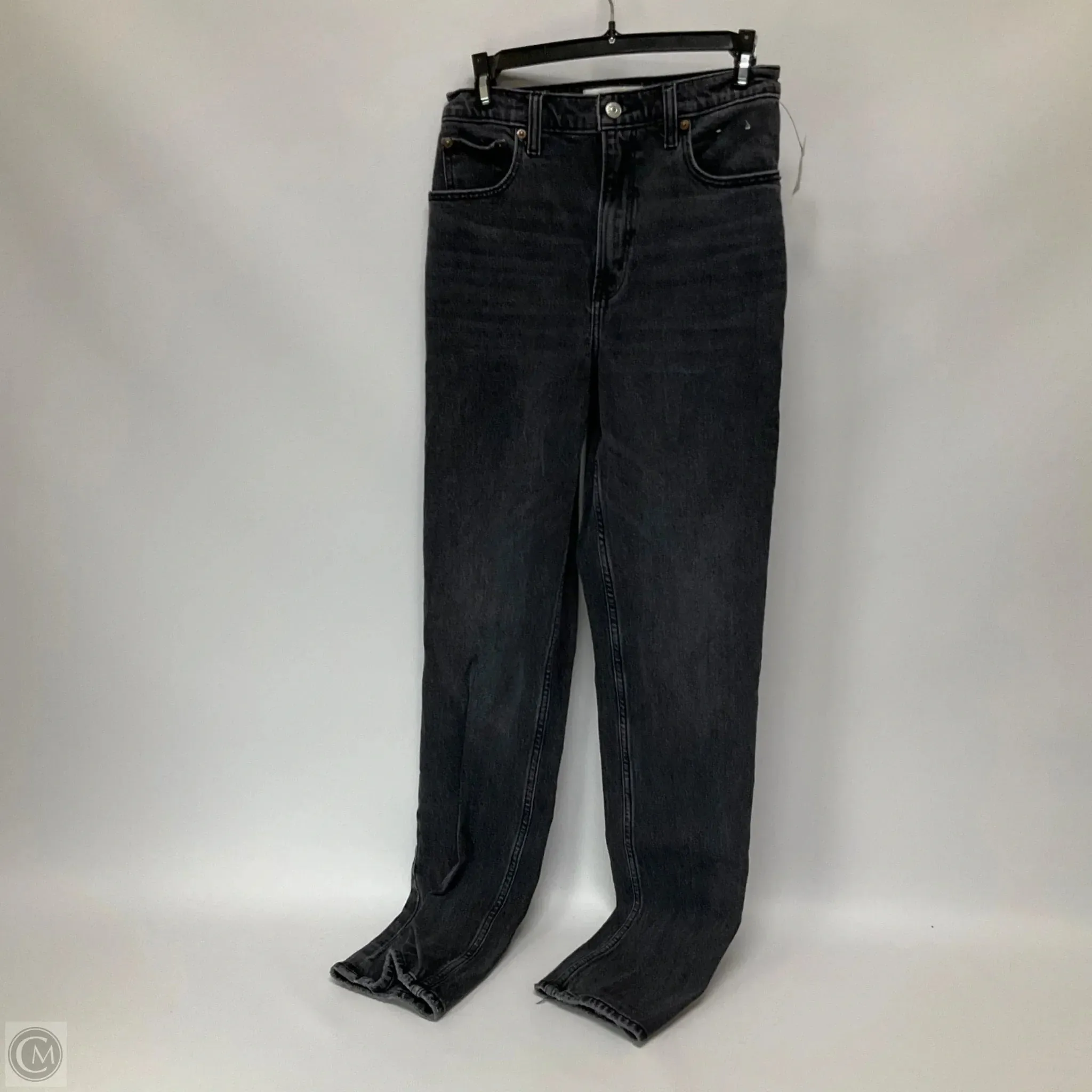 Jeans Straight By Abercrombie And Fitch In Black Denim, Size: 2