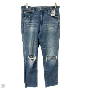 Jeans Straight By Adriano Goldschmied In Blue Denim, Size: 8