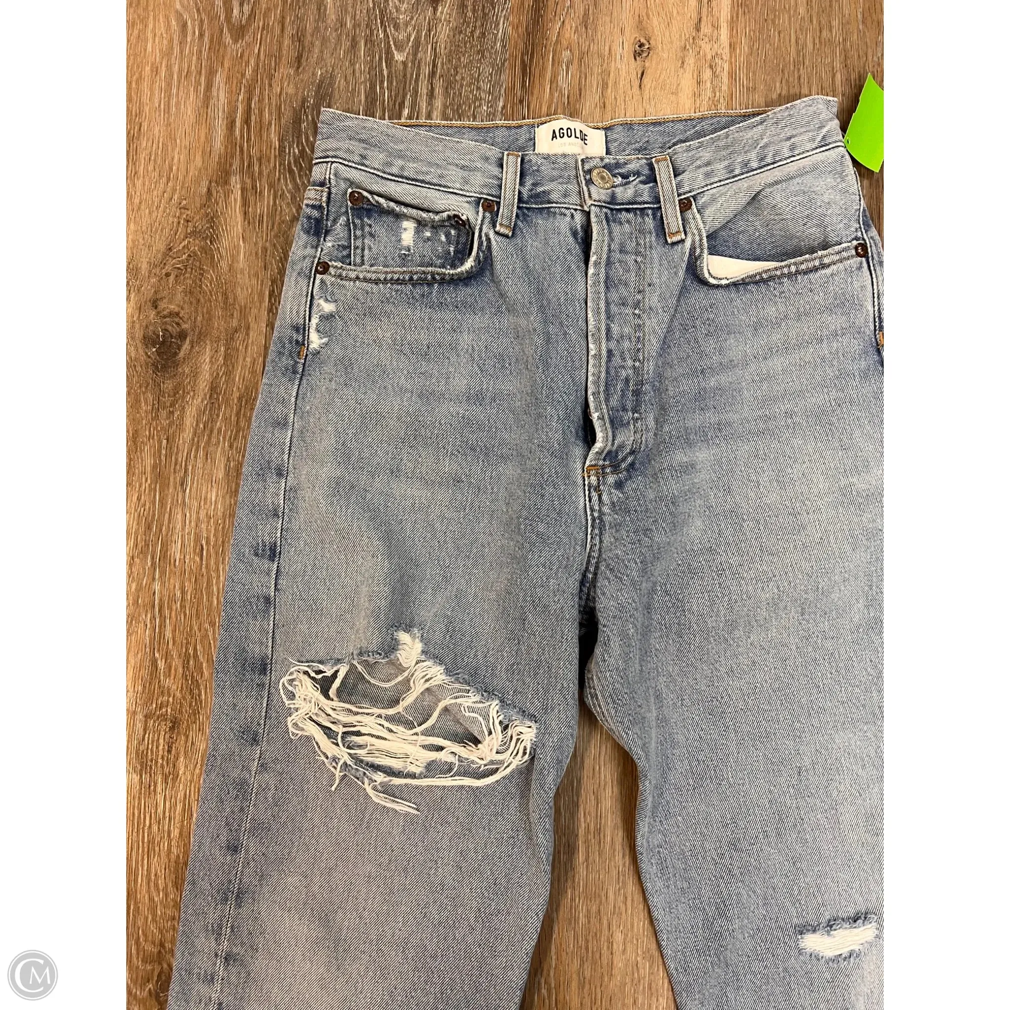 Jeans Straight By Agolde In Blue Denim, Size: 1/25