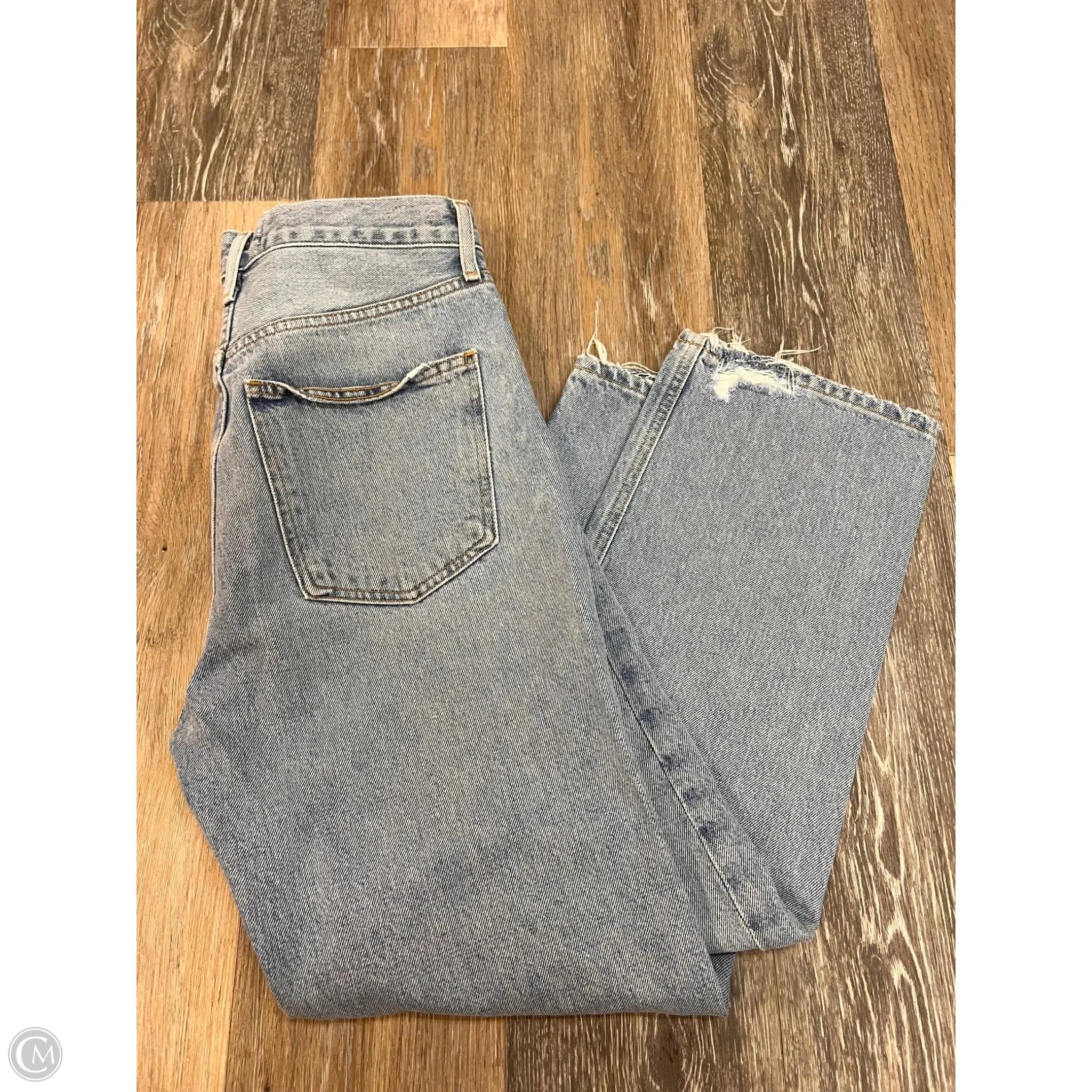 Jeans Straight By Agolde In Blue Denim, Size: 1/25