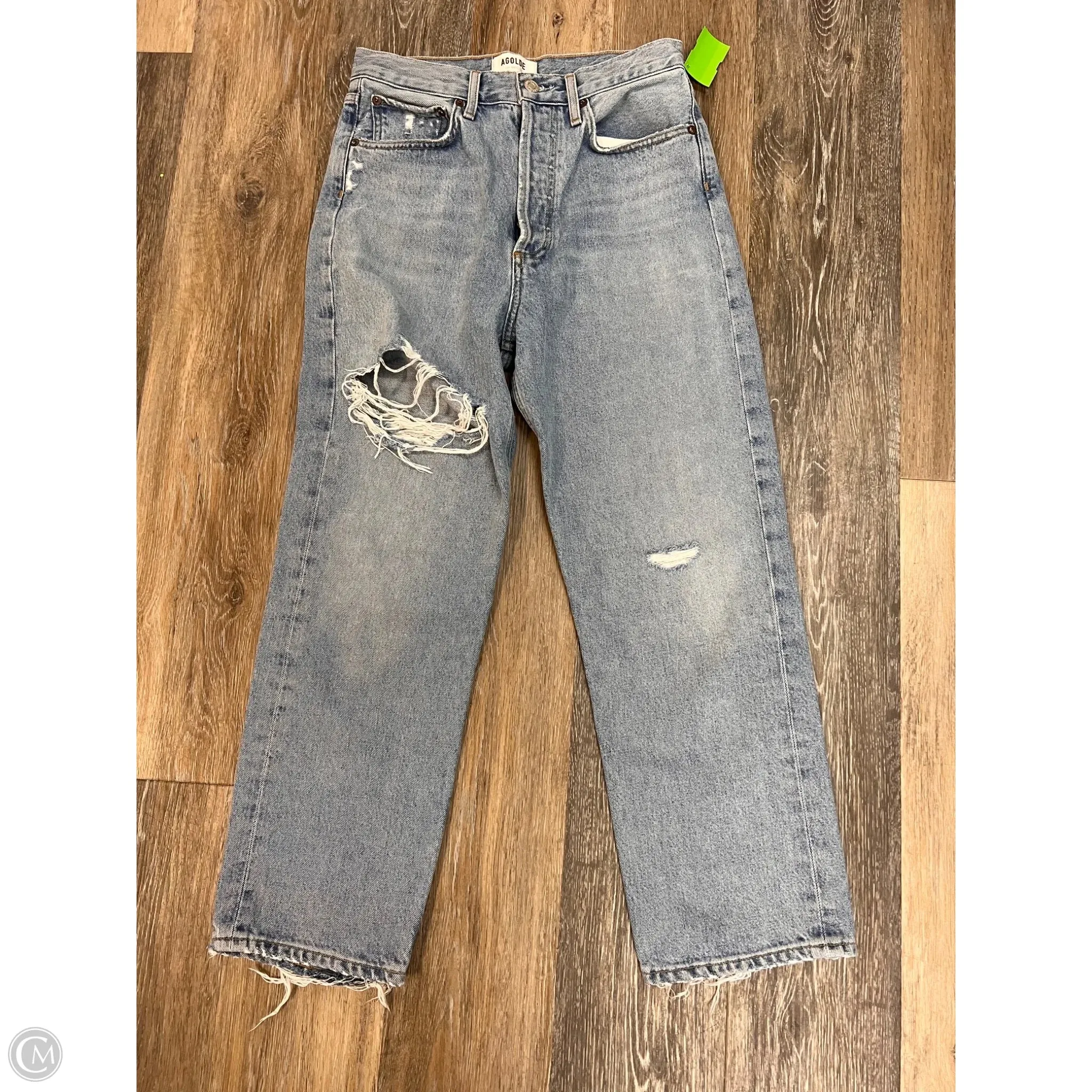 Jeans Straight By Agolde In Blue Denim, Size: 1/25
