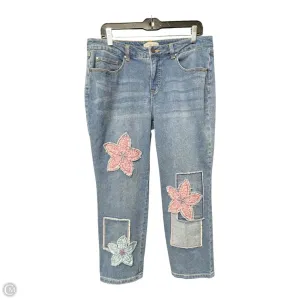 Jeans Straight By Coldwater Creek In Floral Print, Size: 14p