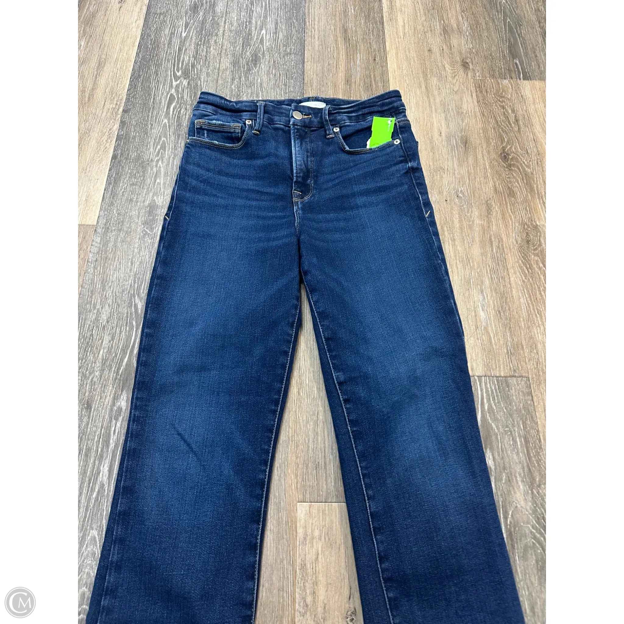 Jeans Straight By Good American In Blue Denim, Size: 4
