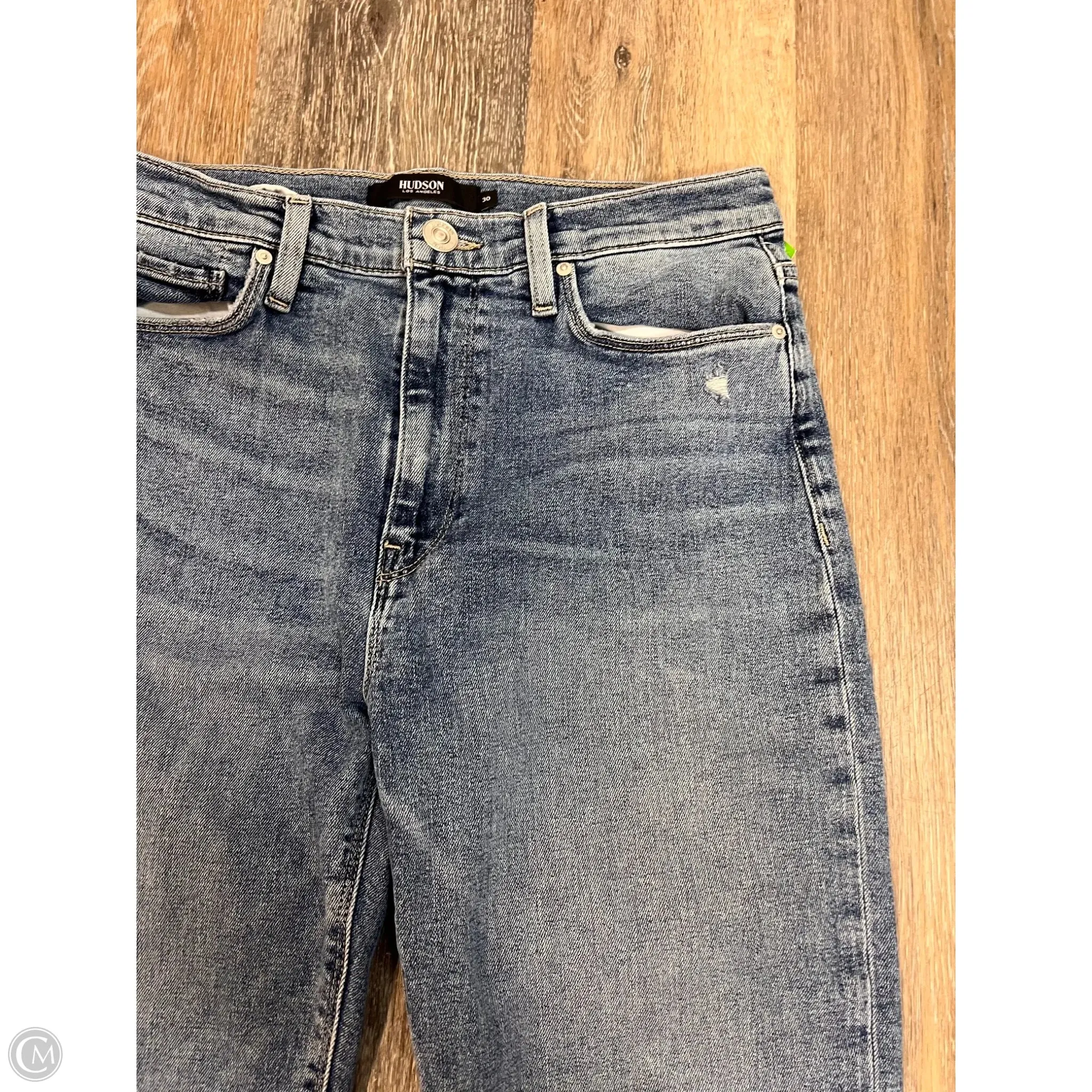 Jeans Straight By Hudson In Blue Denim, Size: 10/30