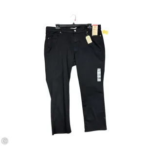Jeans Straight By Levis In Black Denim, Size: 20