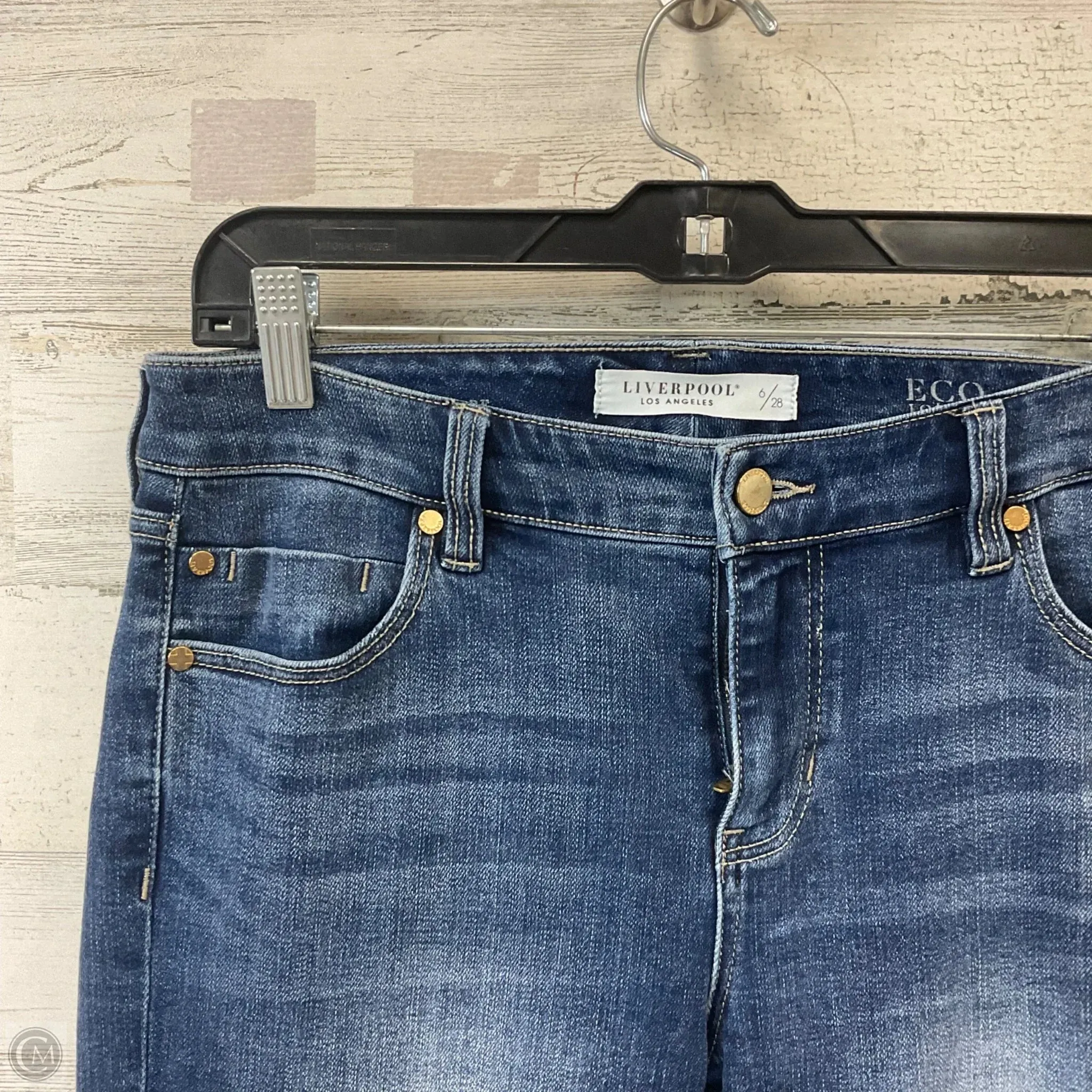 Jeans Straight By Liverpool In Blue Denim, Size: 6