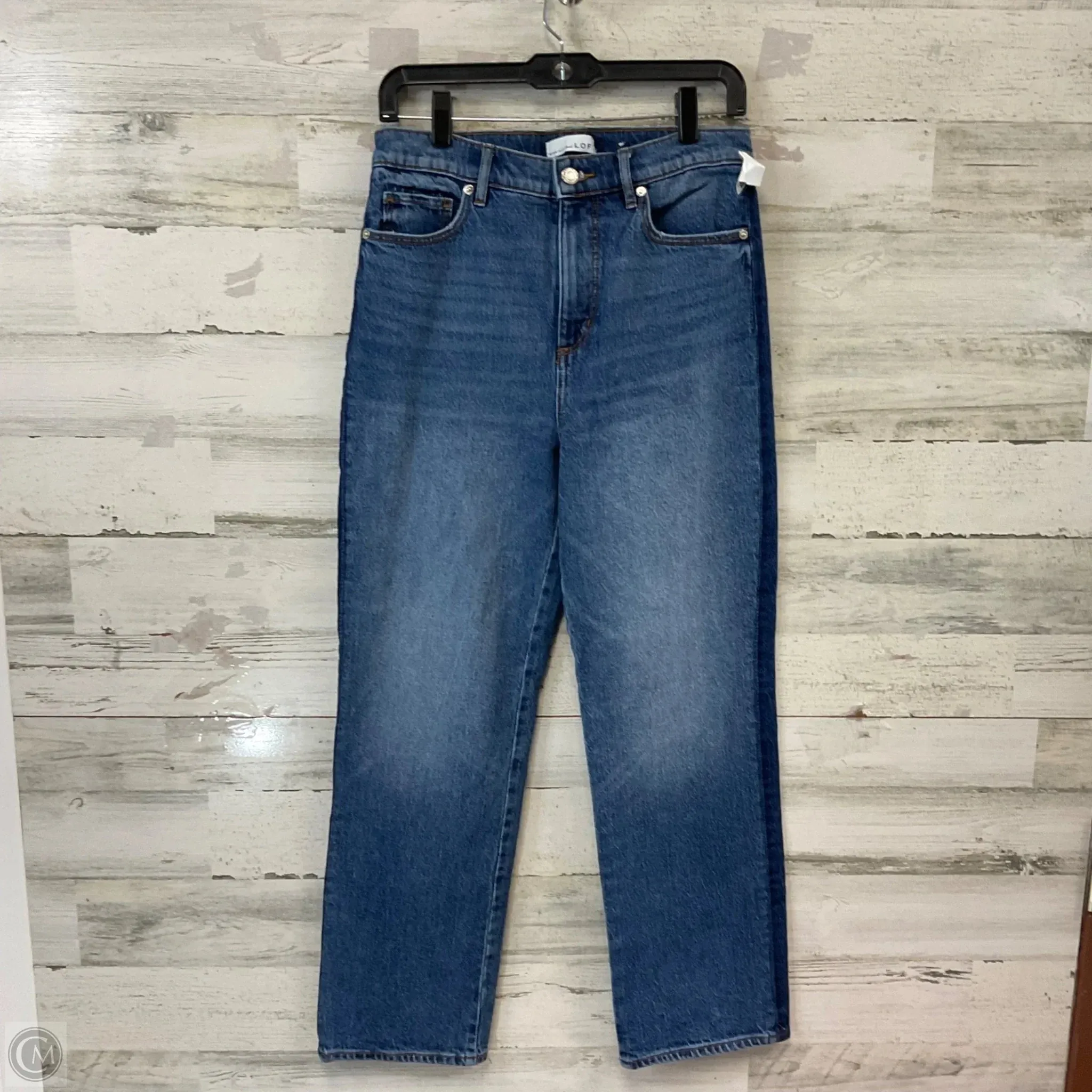 Jeans Straight By Loft In Blue Denim, Size: 4