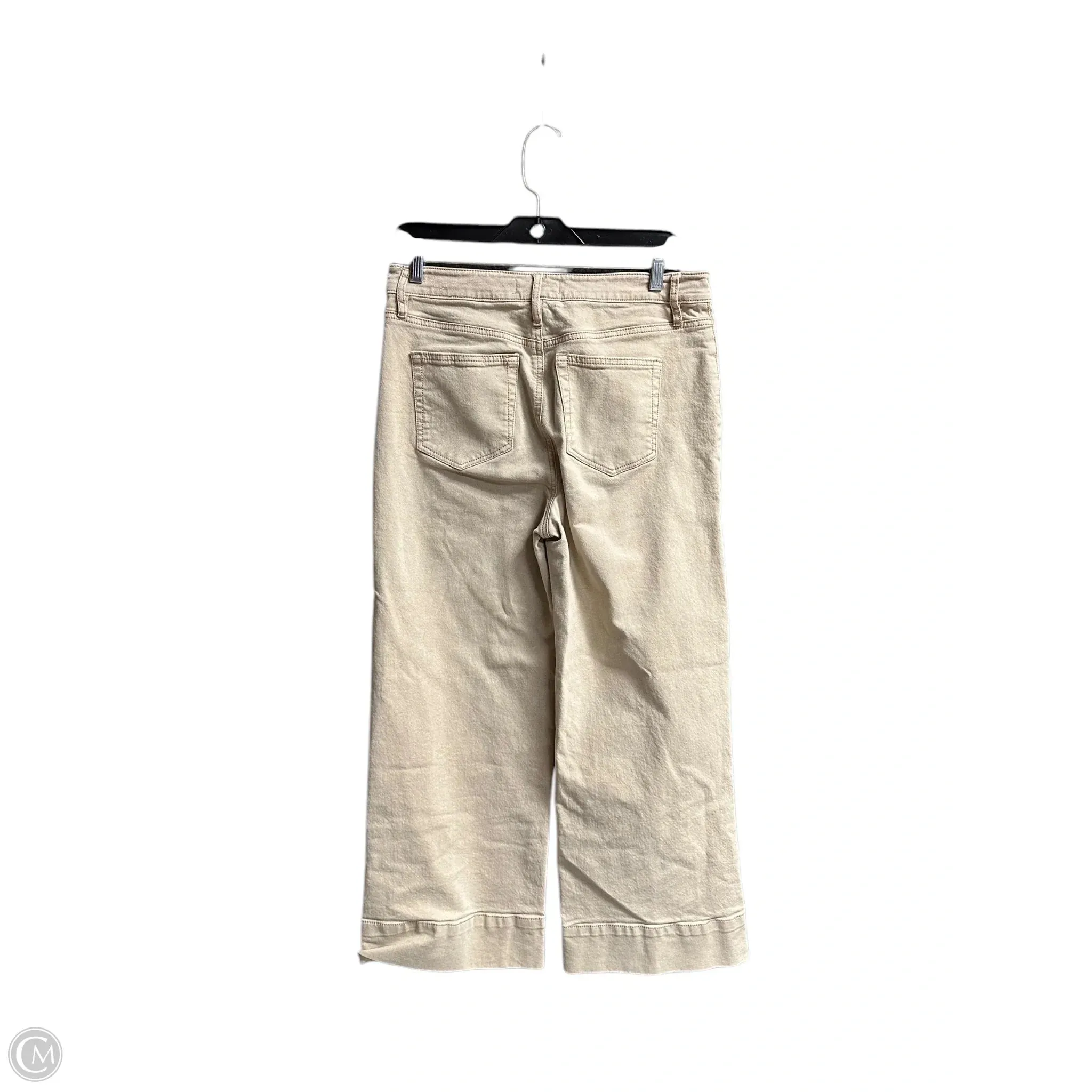 Jeans Straight By Loft In Cream Denim, Size: 4