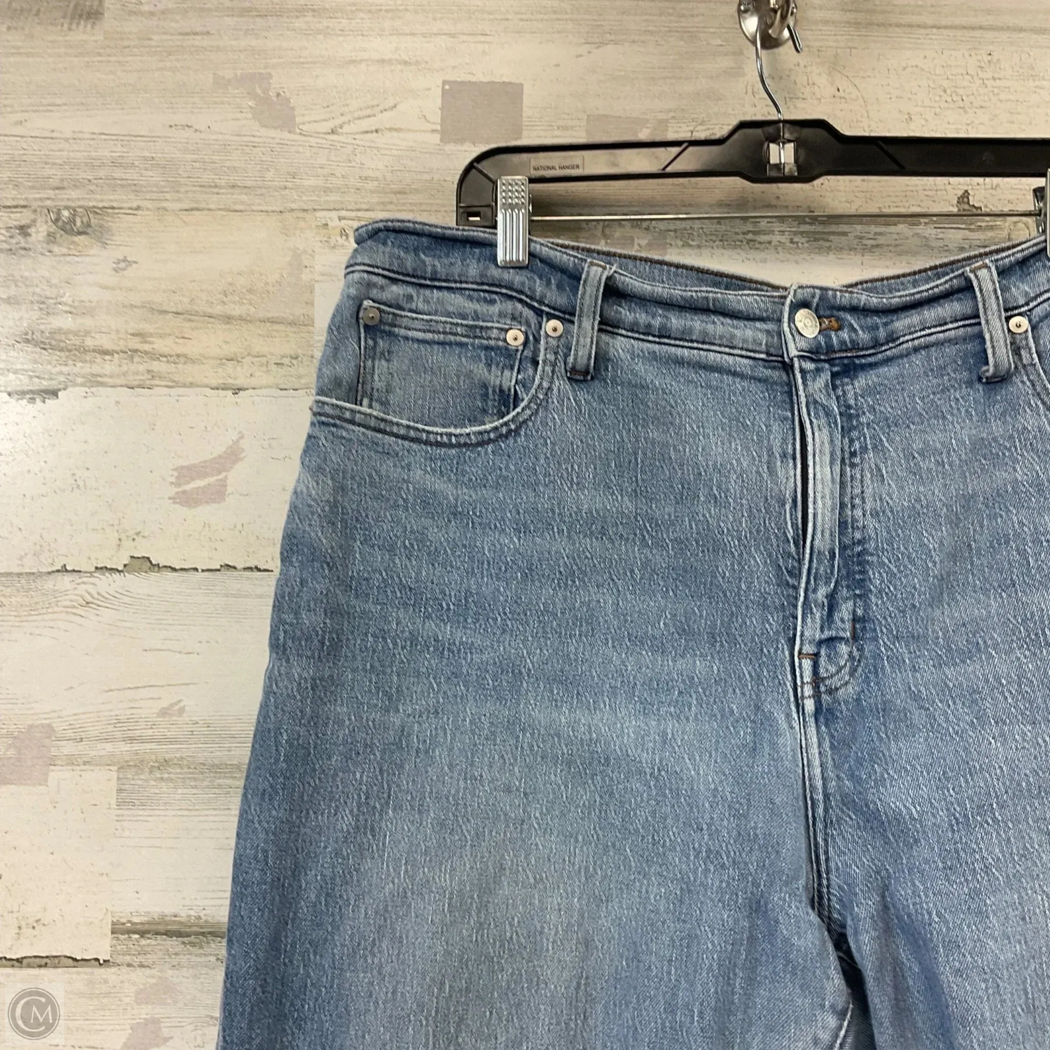 Jeans Straight By Madewell In Blue Denim, Size: 16