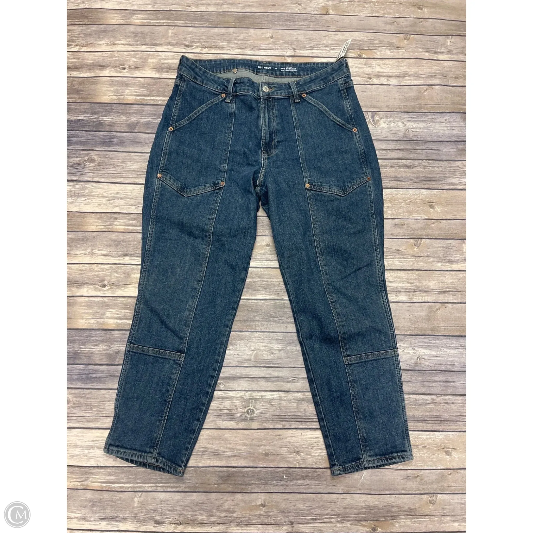 Jeans Straight By Old Navy In Blue Denim, Size: 12