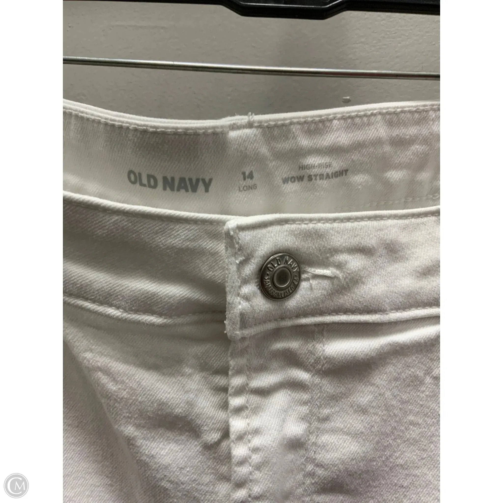 Jeans Straight By Old Navy In White Denim, Size: 14l