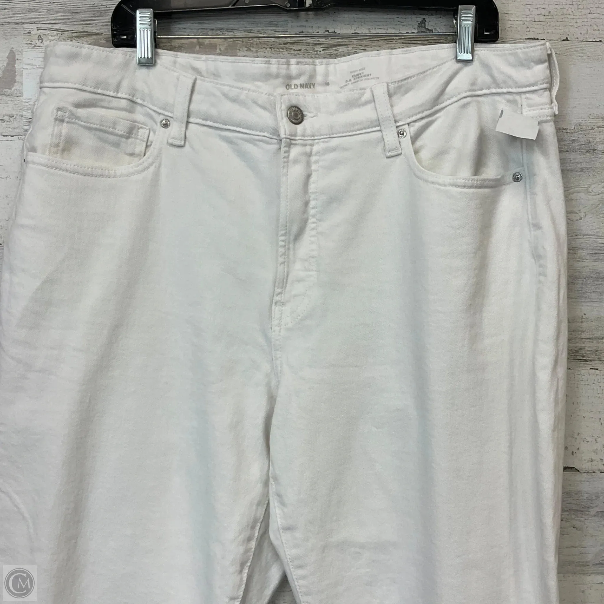 Jeans Straight By Old Navy In White Denim, Size: 16
