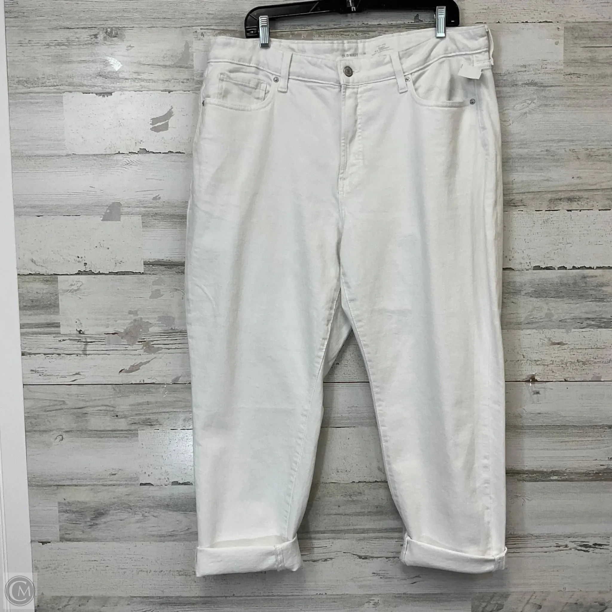 Jeans Straight By Old Navy In White Denim, Size: 16
