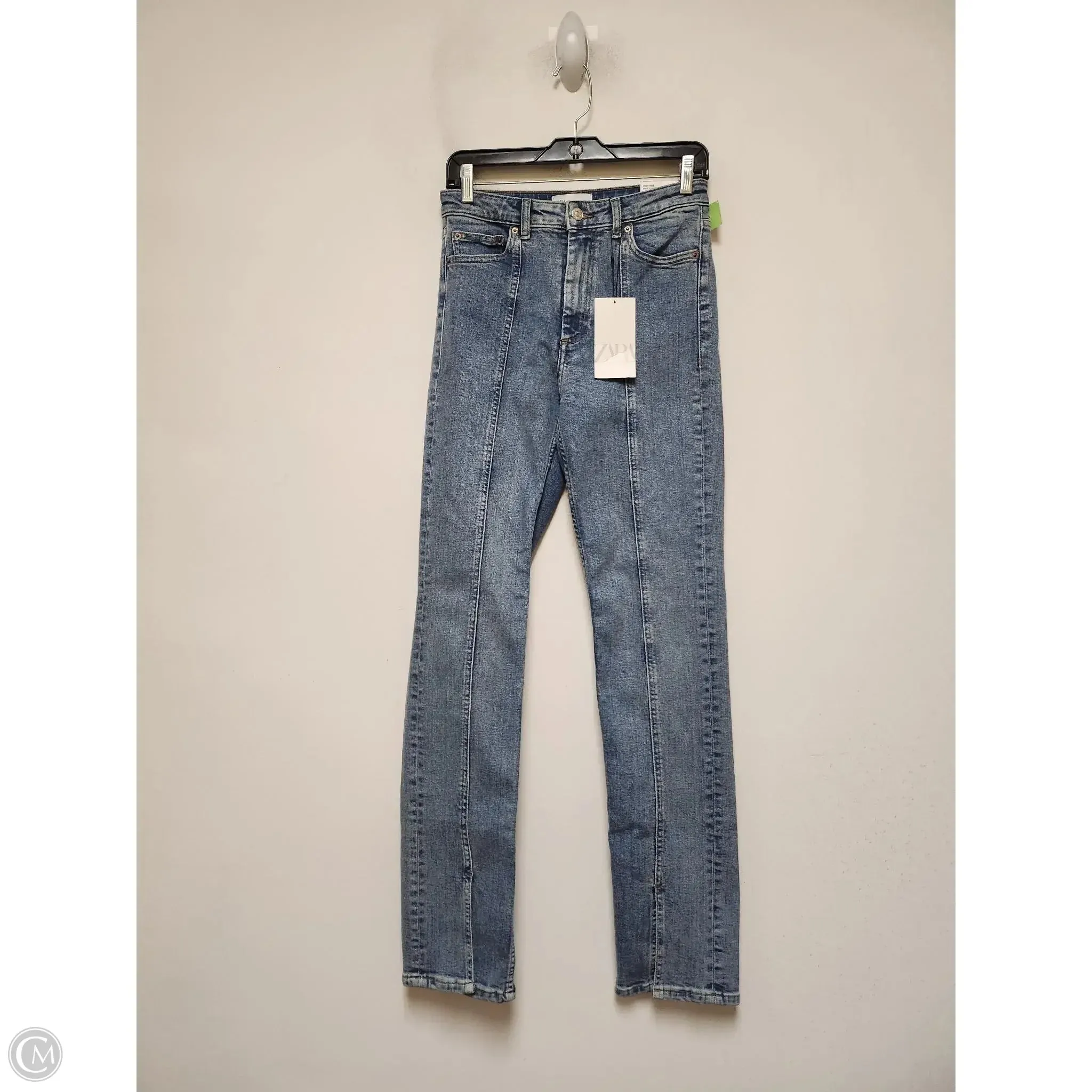 Jeans Straight By Zara In Blue Denim, Size: 6