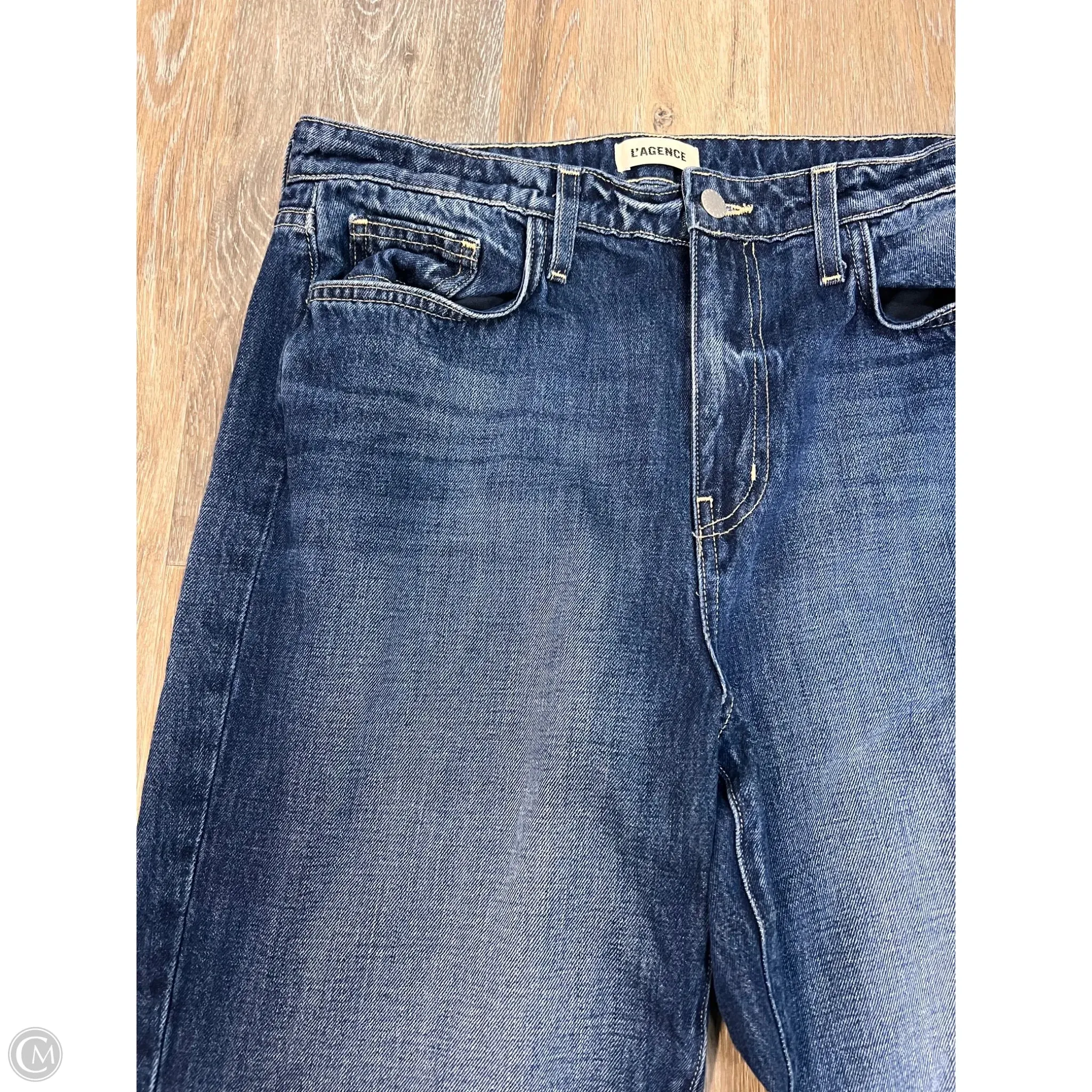 Jeans Straight Designer By L Agence In Blue Denim, Size: 10/30