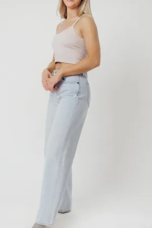 Nori Lightly Distressed Stretch Denim in Light Wash
