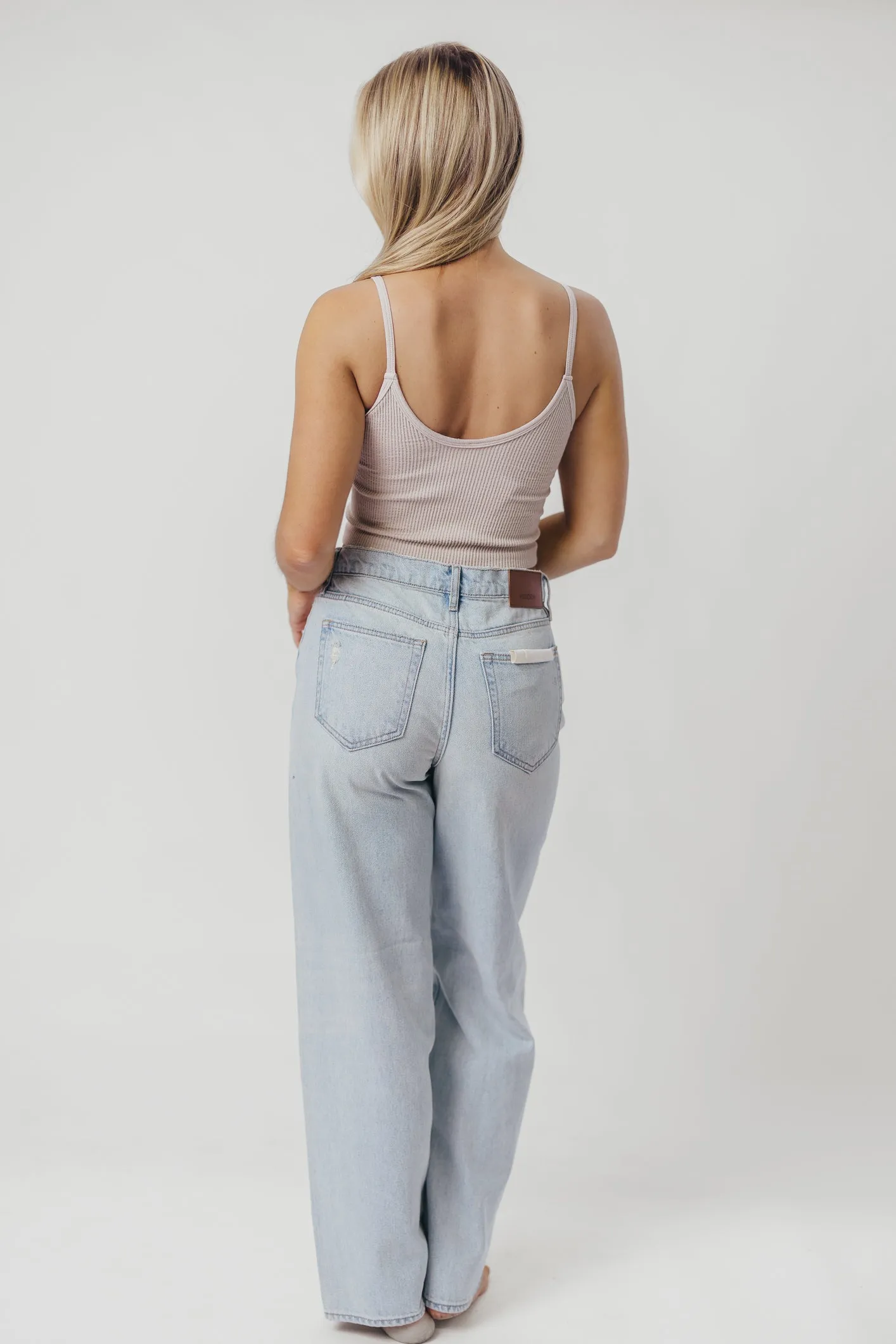 Nori Lightly Distressed Stretch Denim in Light Wash