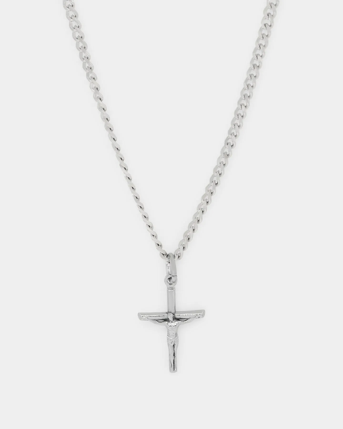 NXS Crucifix Pendant White Gold
