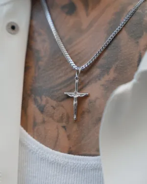NXS Crucifix Pendant White Gold