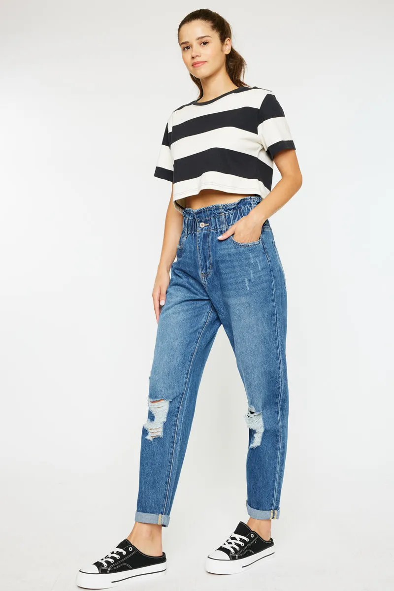 Olivia Ultra High Rise Paperbag Boyfriend Jeans