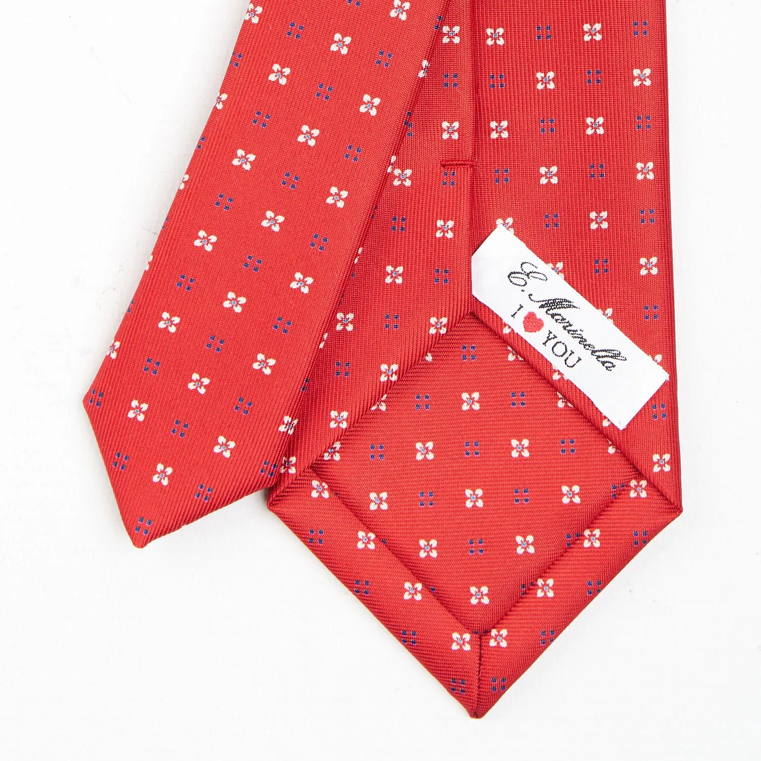 RED SARTORIAL CLASSIC SILK TIE WITH SAN VALENTINO LABEL