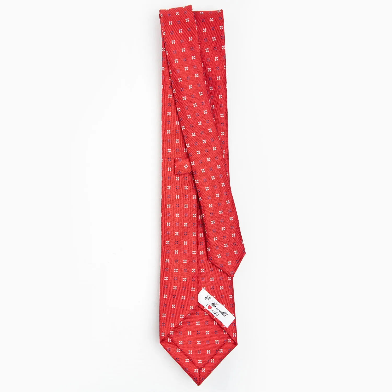 RED SARTORIAL CLASSIC SILK TIE WITH SAN VALENTINO LABEL