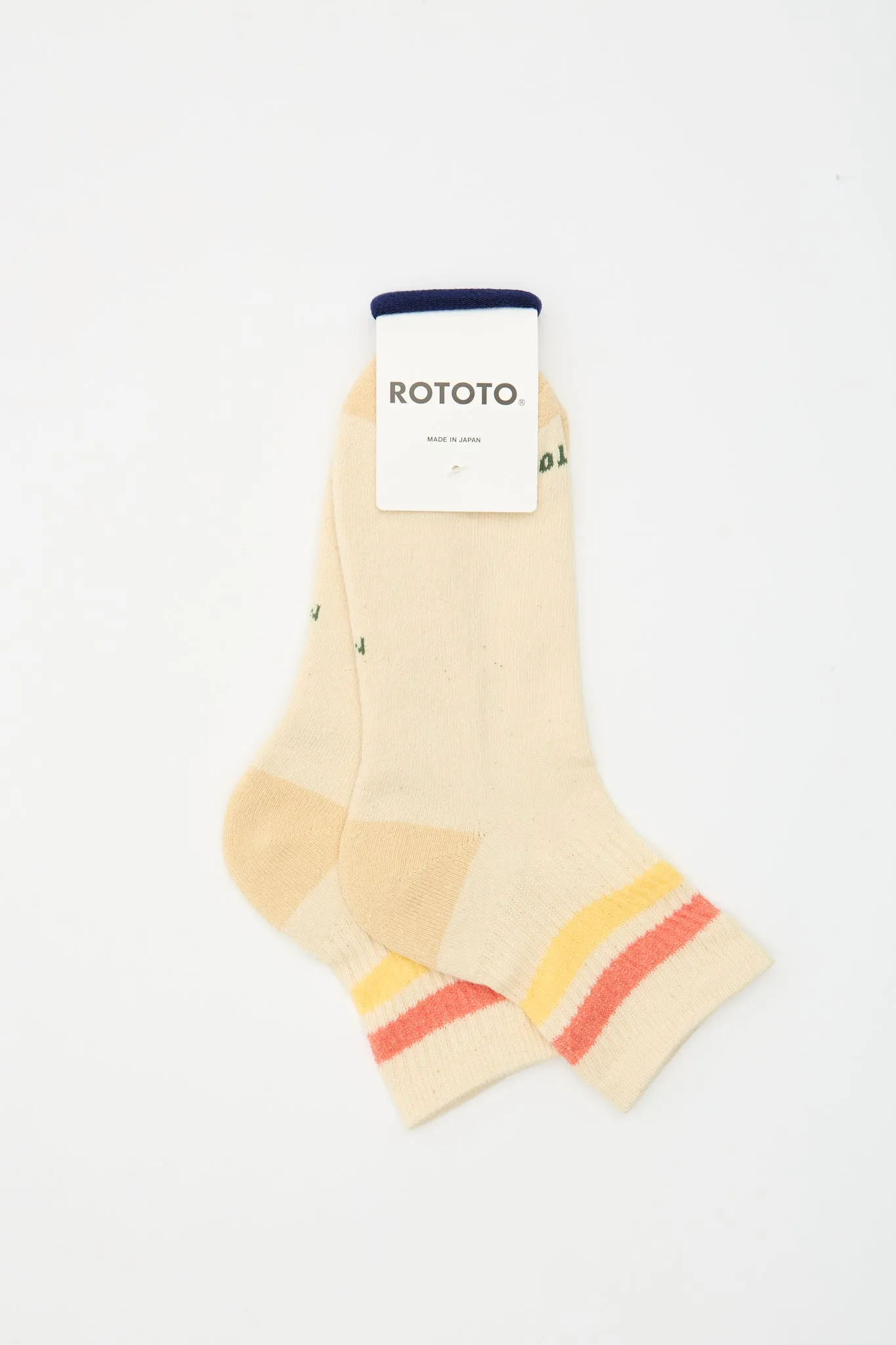Retro Athletic Ankle Sock Coral/Yellow