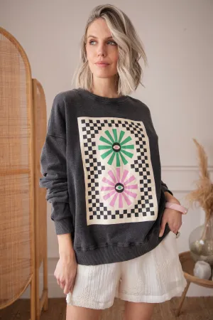Retro Visual Dark Grey - Sweater