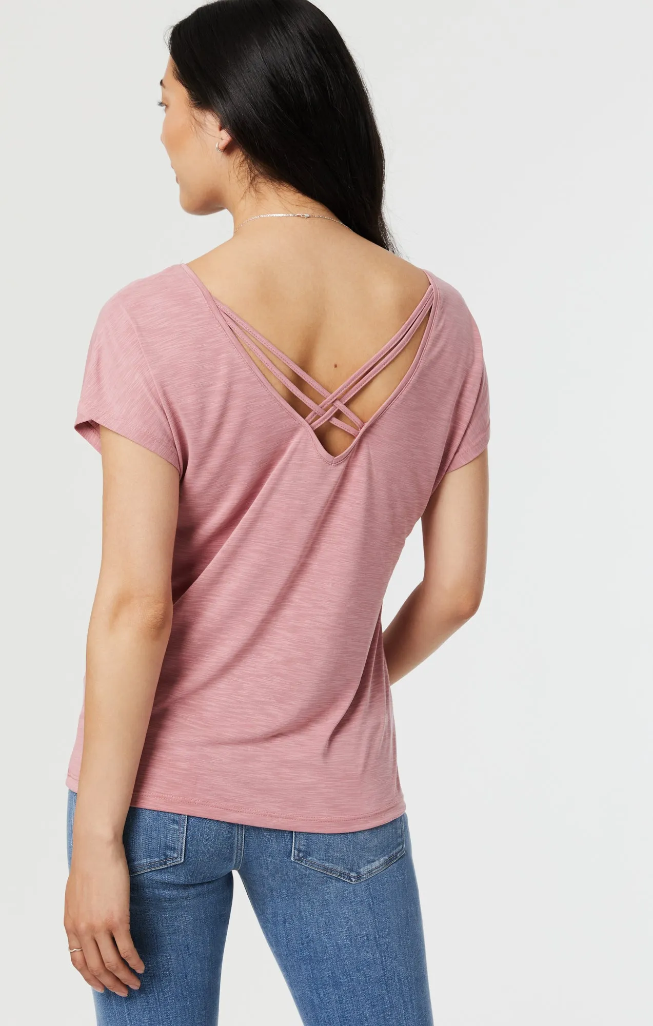 SHORT SLEEVE T-SHIRT IN DUSTY ROSE