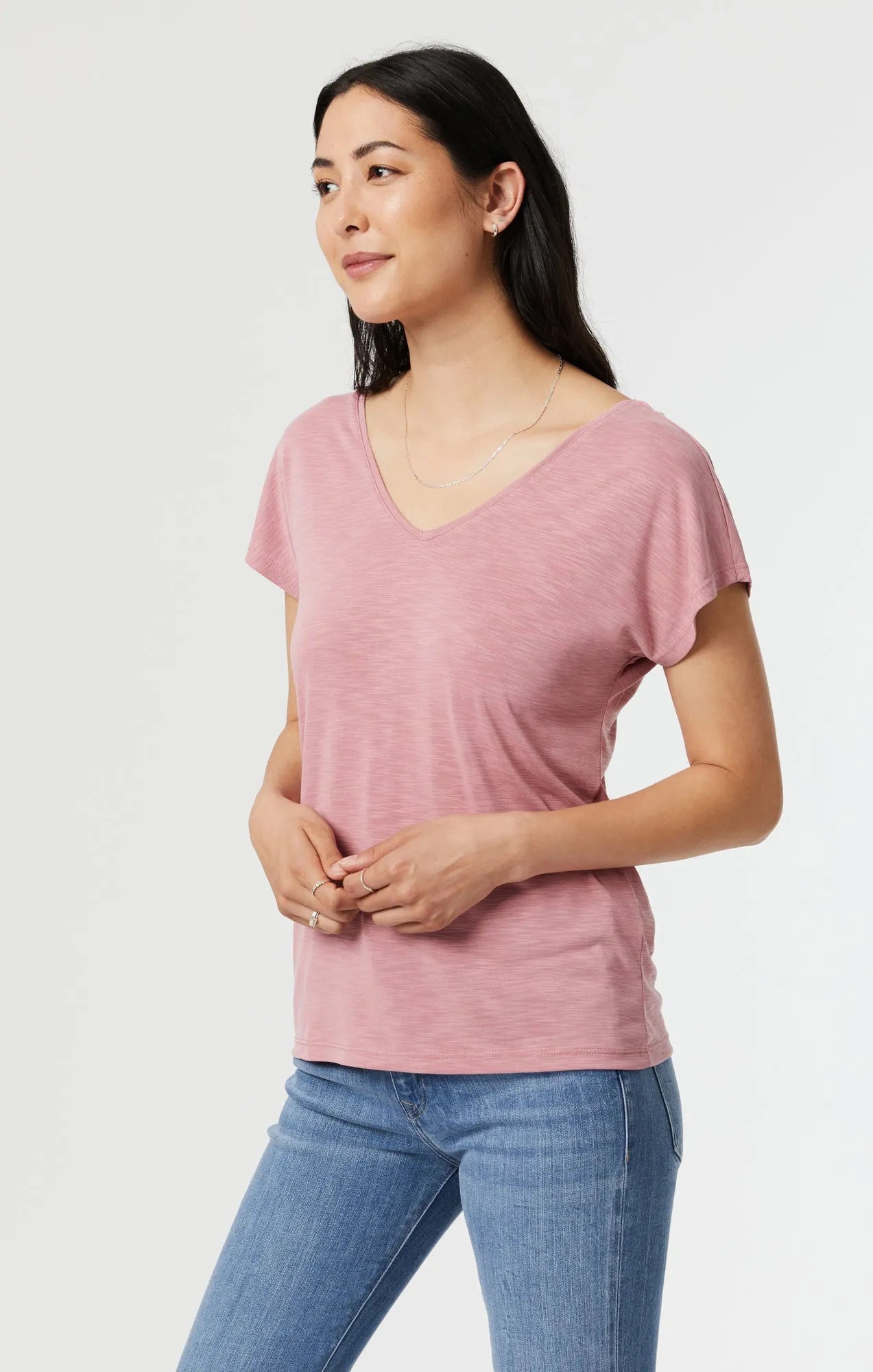 SHORT SLEEVE T-SHIRT IN DUSTY ROSE