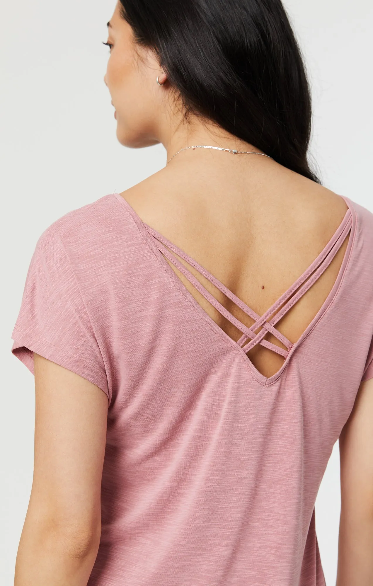 SHORT SLEEVE T-SHIRT IN DUSTY ROSE